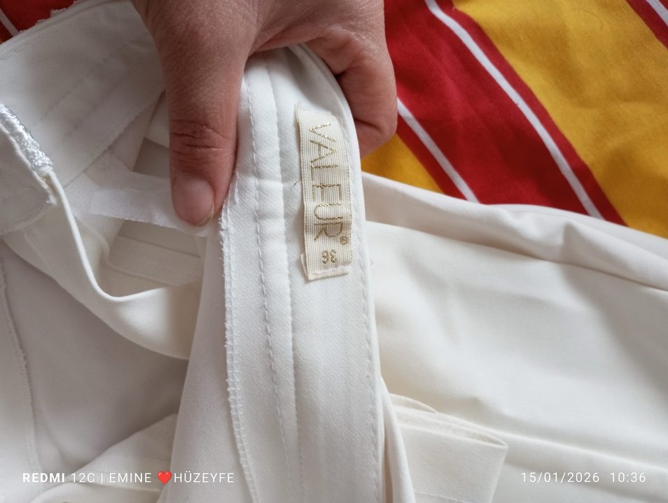 Dantel Detaylı Beyaz Kadın Kumaş Pantolon - Görsel 5