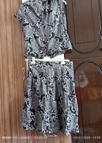 Gri Kısa Mini Salaş Yılan Desenli Kadın Elbise - Görsel 3