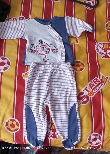 Renkli Pamuklu Bebek Erkek Takımı - Görsel 2