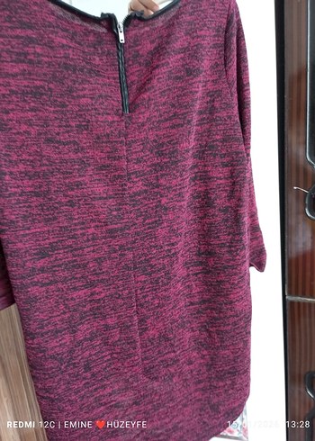 Bordo Kız Çocuk Uzun Kollu Triko Tişört - Görsel 2