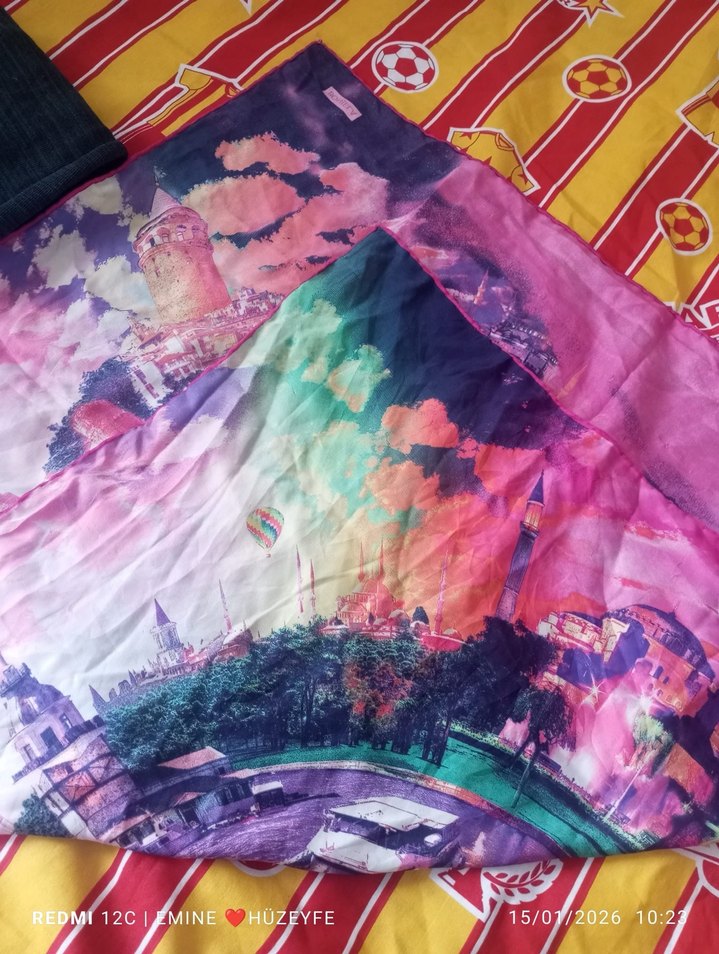 Renkli Bohem Pop Kültür Kadın Fuları - Görsel 2