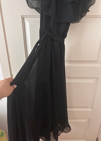 m Beden siyah Renk Siyah Uzun Robalı Gotik Elbise