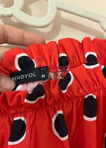 Trendyol & Milla Kırmızı Puantiyeli Bohem Kız Elbisesi