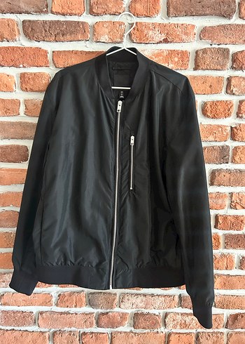 Siyah Fermuarlı Erkek Bomber Ceket - Görsel 3