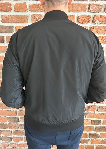 Siyah Fermuarlı Erkek Bomber Ceket - Görsel 2