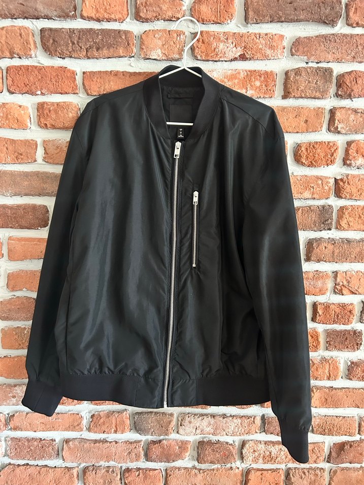 Siyah Fermuarlı Erkek Bomber Ceket - Görsel 3