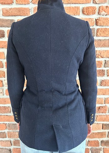 Çift Düğmeli Lacivert Kaban - Görsel 2