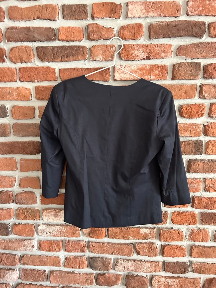 Siyah Keten Kadın Blazer Ceket - Görsel 2