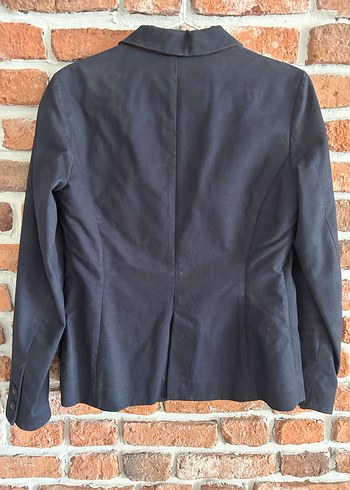 Düğmeli Koyu Mavi Kadın Blazer Ceket - Görsel 2