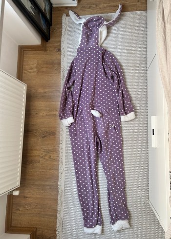 Mor Puantiyeli Tulum Pijama - Görsel 2