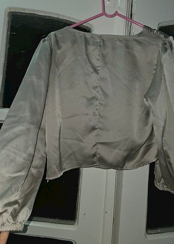 Bej Drapeli Uzun Kollu Bluz - Görsel 3