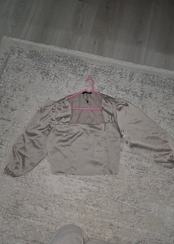 Bej Drapeli Uzun Kollu Bluz - Görsel 4