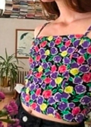 Çiçek Desenli Mini Büstiyer - Görsel 2