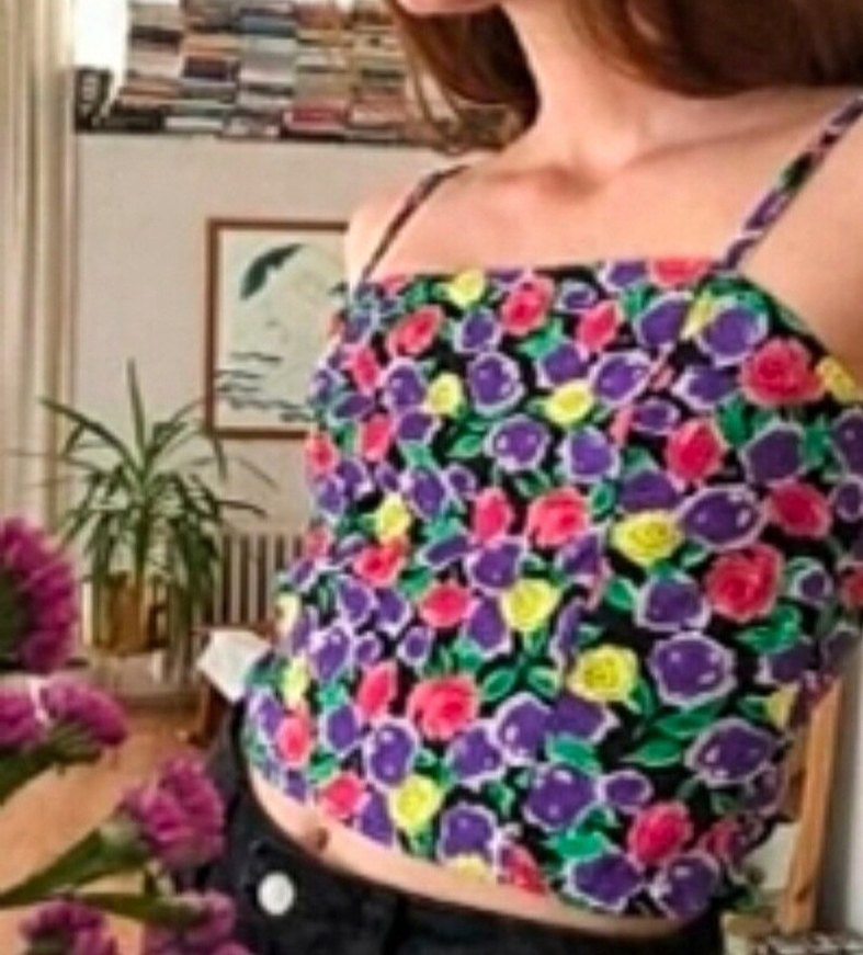 Çiçek Desenli Mini Büstiyer - Görsel 2