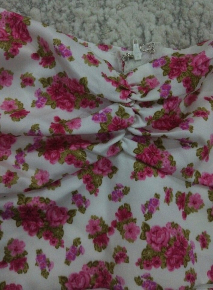 Pembe Çiçek Desenli Bohem Kadın Bluz - Görsel 3