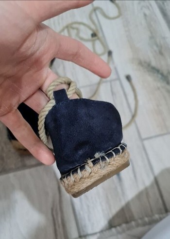 Püsküllü Kadın Mavi Süet Espadril - Görsel 6