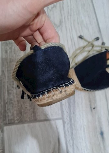 Püsküllü Kadın Mavi Süet Espadril - Görsel 5