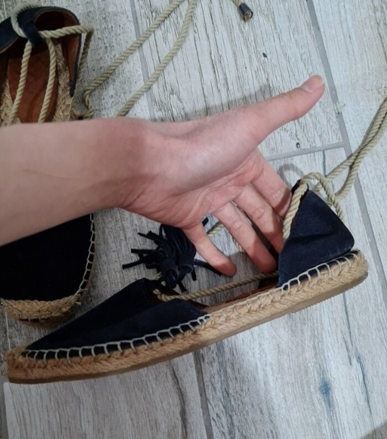 Püsküllü Kadın Mavi Süet Espadril - Görsel 3