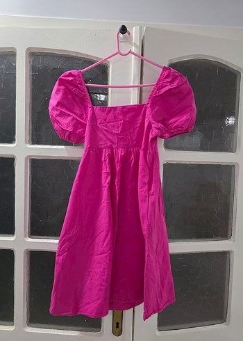 Drapeli Midi Pembe Kadın Elbise - Görsel 2