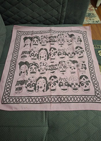 Pembe Vintage Kadın Fular - Görsel 4