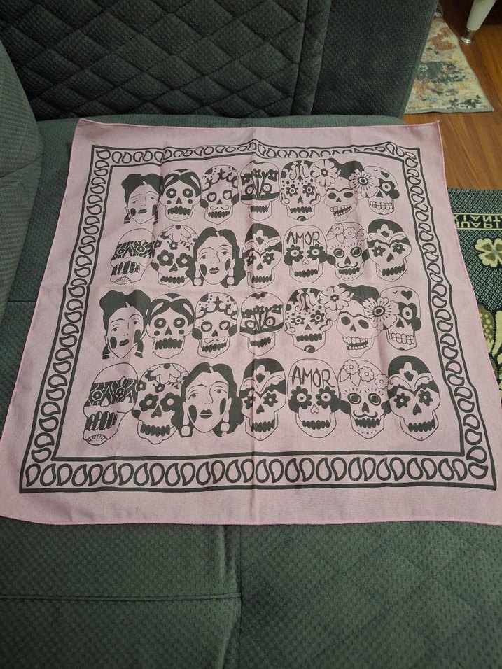 Pembe Vintage Kadın Fular - Görsel 4