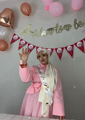 Beden Altın Renkli Bride To Be Parlak Gözlük ve kuşak