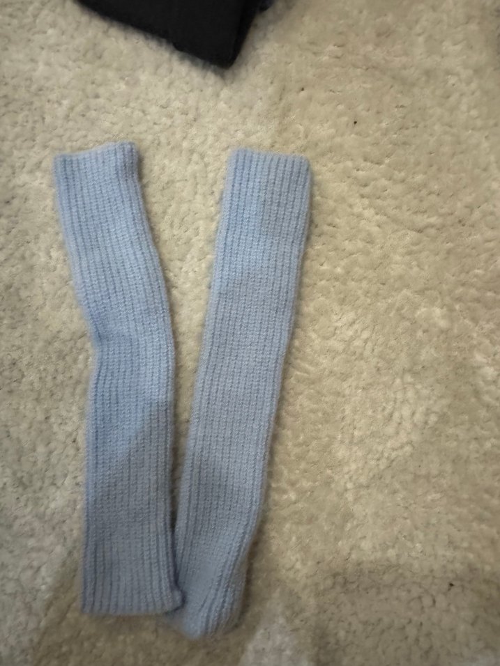 Pastel Mavi Örgü Kadın Eldiven - Görsel 2