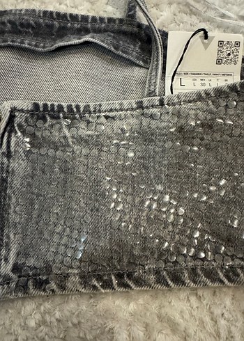 Gri Payetli Mini Strappy Bustier - Görsel 6