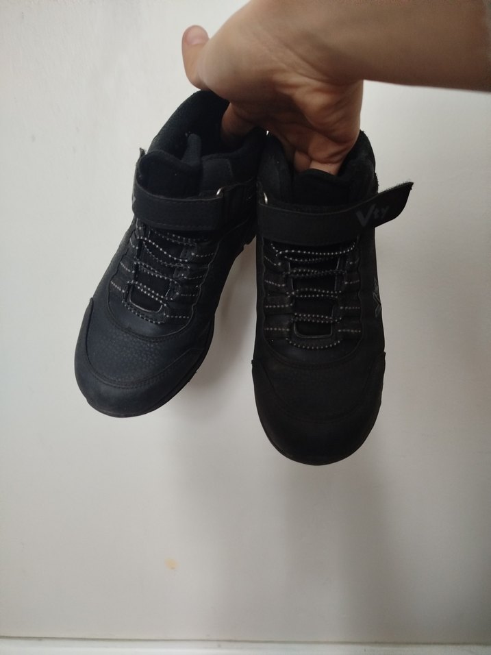 Siyah Erkek Çocuk Biker Botları Velcro - Görsel 2