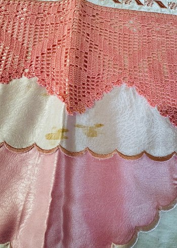 Dantel Nakışlı Pembe Yatak Örtüsü Takımı - Görsel 9