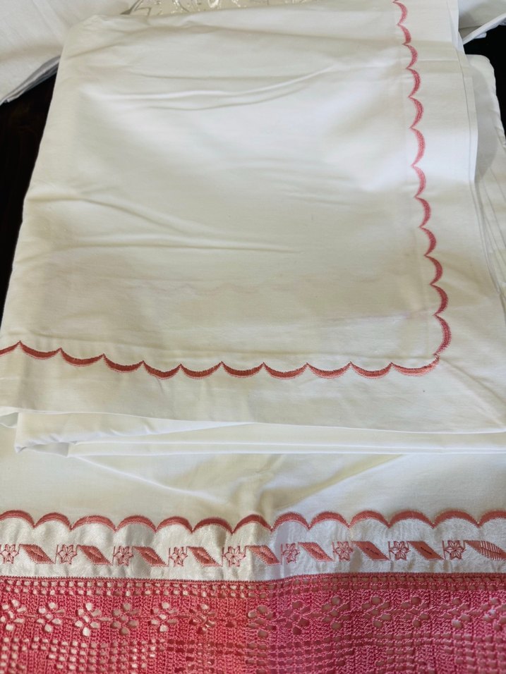 Dantel Nakışlı Pembe Yatak Örtüsü Takımı - Görsel 5