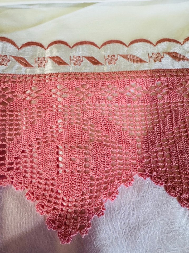 Dantel Nakışlı Pembe Yatak Örtüsü Takımı - Görsel 4