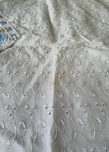 Nakışlı Güpürlü Beyaz bebek nevresim takımı - Görsel 8