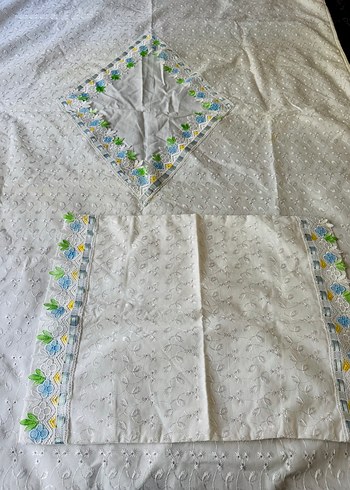 Nakışlı Güpürlü Beyaz bebek nevresim takımı - Görsel 2