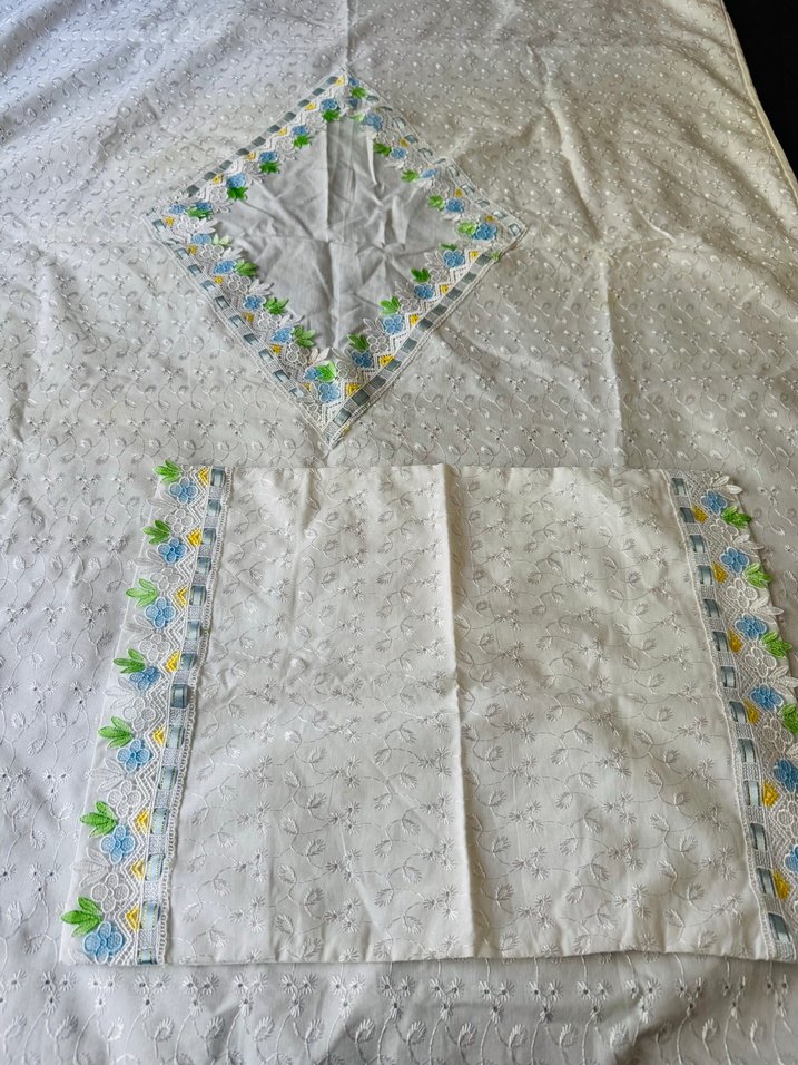 Nakışlı Güpürlü Beyaz bebek nevresim takımı - Görsel 2