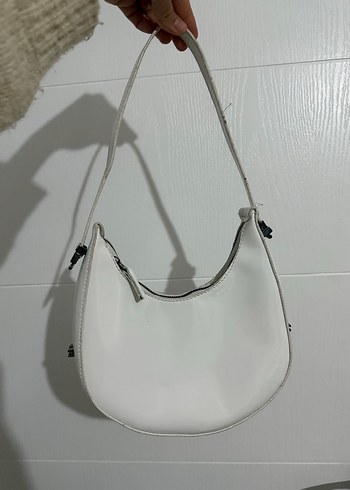 Beyaz Minimalist Deri Kadın Çanta - Görsel 2