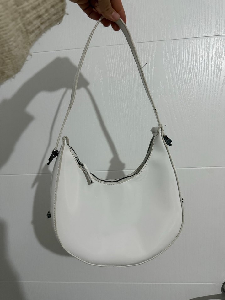 Beyaz Minimalist Deri Kadın Çanta - Görsel 2