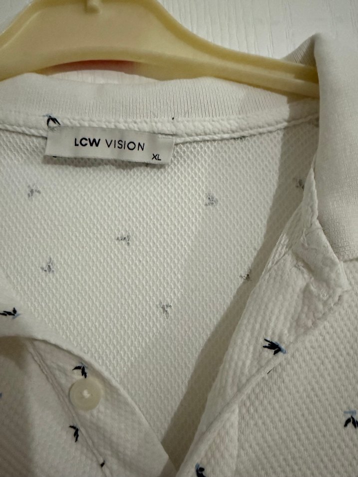 LCW Erkek Beyaz Baskılı Polo Tişört - Görsel 2