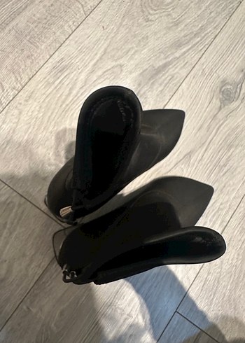 Zara Siyah Stiletto Topuklu Lastikli Kadın Bot çorap bot çizme
