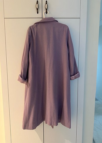 Zara lila Renkli Uzun Kadın Keten Kaban