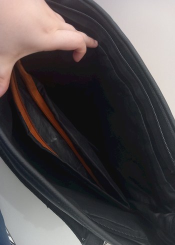 Beden siyah Renk Siyah Deri Kadın Çanta Fermuarlı