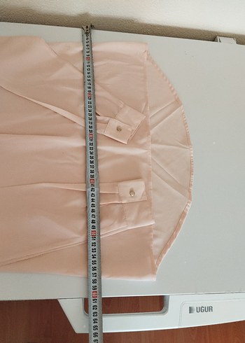 Bej Düğmeli Kadın Kol Düğmesi şifon bluz - Görsel 6