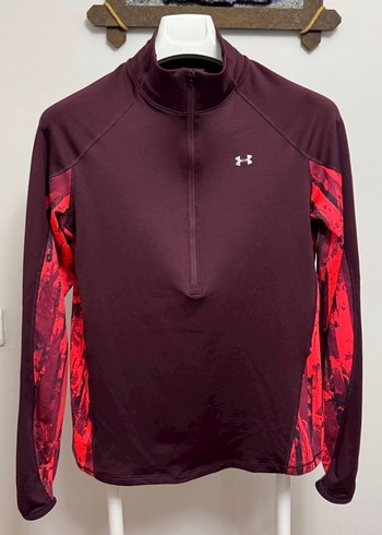 Under Armour Bordo Kadın Fermuarlı Yüksek Yakalı Sweatshirt - Görsel 3