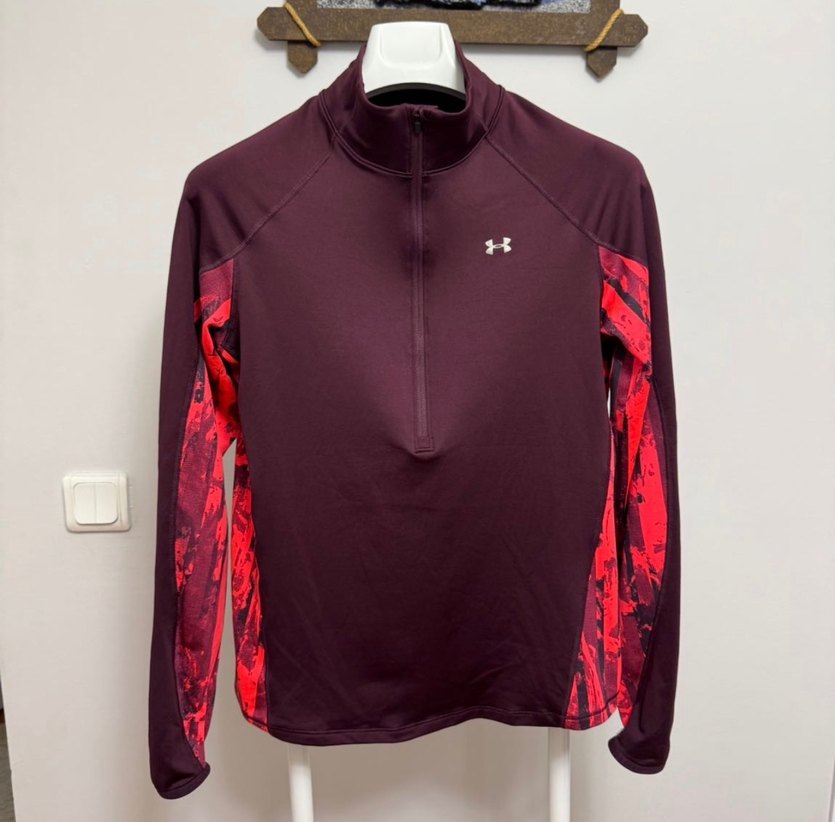 Under Armour Bordo Kadın Fermuarlı Yüksek Yakalı Sweatshirt - Görsel 3