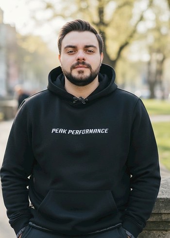 Peak Performance Siyah Erkek Kapüşonlu Sweatshirt - Görsel 3