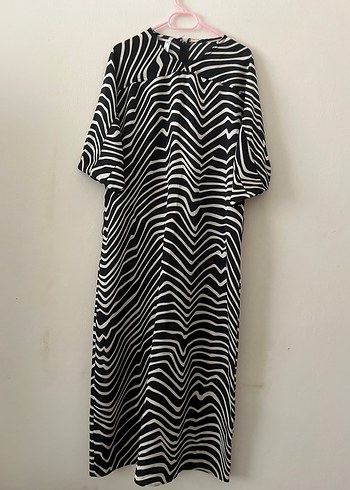 Zebra Desenli Kadın Uzun Elbise