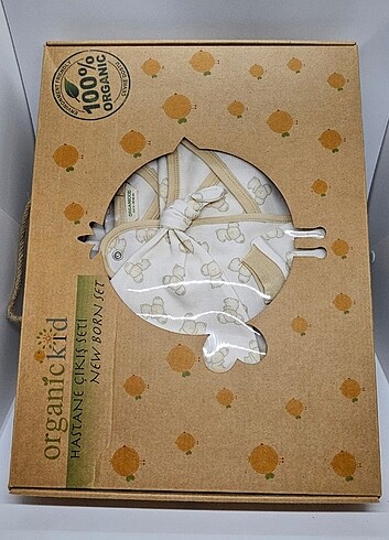 Organickid Hastane Çıkış Seti, 7 parça, Battaniyeli, Yeni-etiket