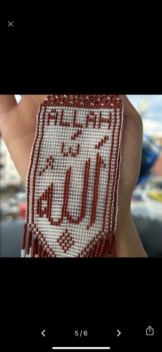 Bordo İşlemeli Boncuklu araba süsü - Görsel 2