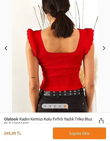 Trendyol & Milla Kırmızı kolu fırfırlı yazlık trıko bluz