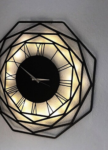 Lotus LED ışıklı duvar saati 